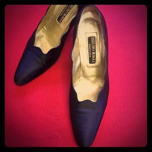 Bruno Magli Couture Black Satin Heels 8AA